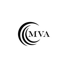 MVA logo. MVA set , M V A design. White MVA letter. MVA, M V A letter logo design. Initial letter MVA letter logo set, linked circle uppercase monogram logo. M V A letter logo vector design.	
