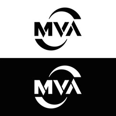 MVA logo. MVA set , M V A design. White MVA letter. MVA, M V A letter logo design. Initial letter MVA letter logo set, linked circle uppercase monogram logo. M V A letter logo vector design.	
