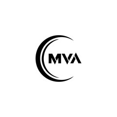 MVA logo. MVA set , M V A design. White MVA letter. MVA, M V A letter logo design. Initial letter MVA letter logo set, linked circle uppercase monogram logo. M V A letter logo vector design.	

