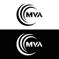 MVA logo. MVA set , M V A design. White MVA letter. MVA, M V A letter logo design. Initial letter MVA letter logo set, linked circle uppercase monogram logo. M V A letter logo vector design.	
