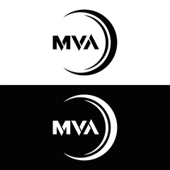 MVA logo. MVA set , M V A design. White MVA letter. MVA, M V A letter logo design. Initial letter MVA letter logo set, linked circle uppercase monogram logo. M V A letter logo vector design.	
