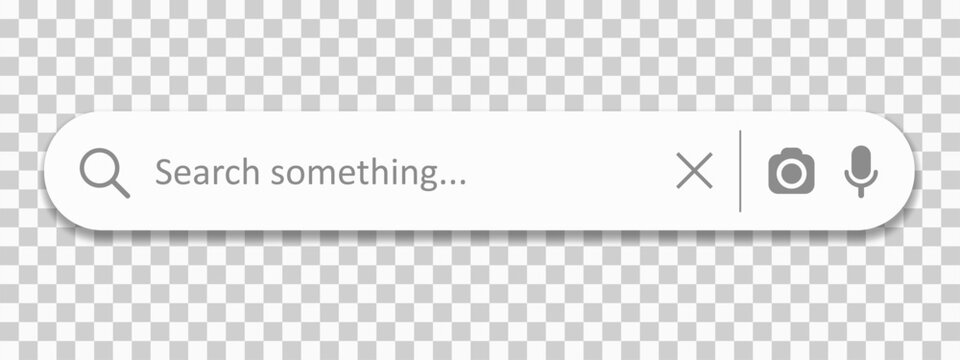 Search bar web page internet browser button, search box template isolated for UI UX design and web site, white search box with shadow on transparent background