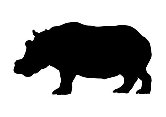 hippopotamus silhouette - vector illustration