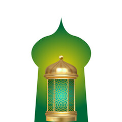 Ramadan islamic lantern (fanous), islamic window and moon transparent png or isolated on white background. Arabic decoration lamp png or Arabic decoration lamp border or poster design element.	
