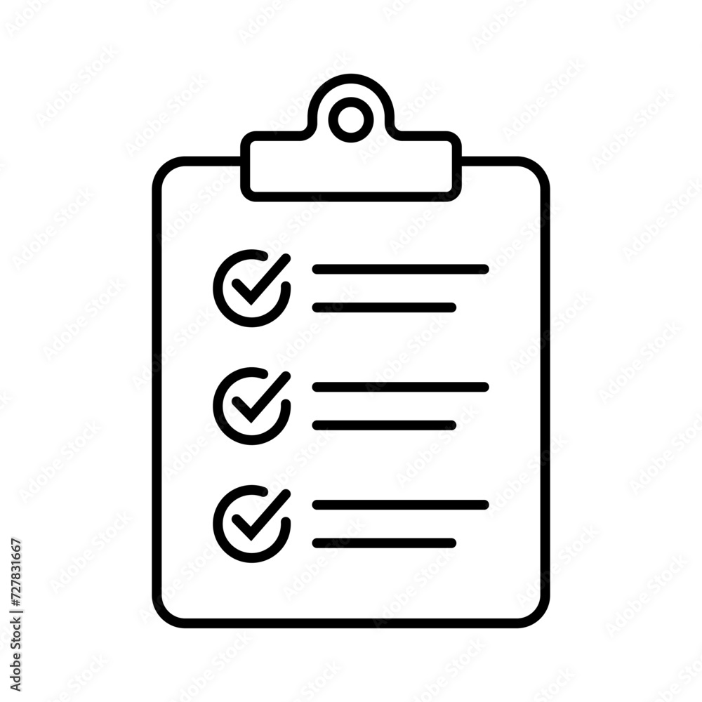 Poster clipboard line icon. checklist outline icon symbol for web site and app design. expanded stroke.