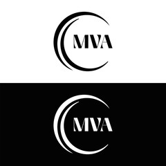 MVA logo. MVA set , M V A design. White MVA letter. MVA, M V A letter logo design. Initial letter MVA letter logo set, linked circle uppercase monogram logo. M V A letter logo vector design.	
