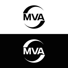 MVA logo. MVA set , M V A design. White MVA letter. MVA, M V A letter logo design. Initial letter MVA letter logo set, linked circle uppercase monogram logo. M V A letter logo vector design.	
