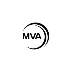 MVA logo. MVA set , M V A design. White MVA letter. MVA, M V A letter logo design. Initial letter MVA letter logo set, linked circle uppercase monogram logo. M V A letter logo vector design.	
