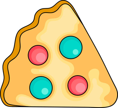 doodle illustration of delicious food, crunchy leker bread with sweet candy sprinkles