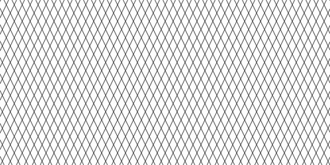 Fence black geometric background texture, square diagonal wire mesh - vector