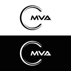 MVA logo. MVA set , M V A design. White MVA letter. MVA, M V A letter logo design. Initial letter MVA letter logo set, linked circle uppercase monogram logo. M V A letter logo vector design.	
