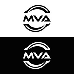 MVA logo. MVA set , M V A design. White MVA letter. MVA, M V A letter logo design. Initial letter MVA letter logo set, linked circle uppercase monogram logo. M V A letter logo vector design.	
