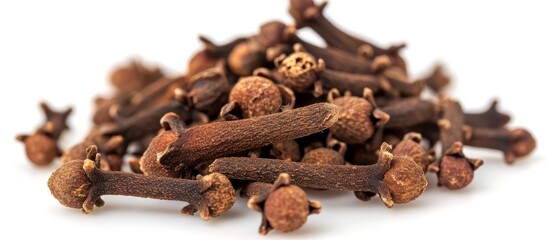 Obraz premium Close-Up of Clove Spice on Isolated White Background