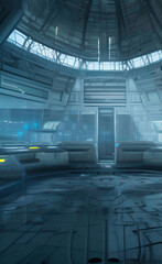 futuristic laboratory interior	