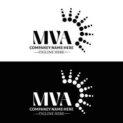 MVA logo. MVA set , M V A design. White MVA letter. MVA, M V A letter logo design. Initial letter MVA letter logo set, linked circle uppercase monogram logo. M V A letter logo vector design.	
