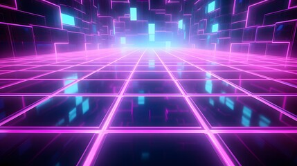 a purple and blue abstract background with squares