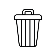 trash bin icon with white background vector stock illustration