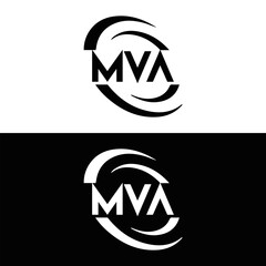 MVA logo. MVA set , M V A design. White MVA letter. MVA, M V A letter logo design. Initial letter MVA letter logo set, linked circle uppercase monogram logo. M V A letter logo vector design.	
