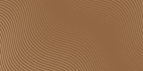 Abstract background with waves for banner. Medium banner size. Vector background with lines. Brown color. Interior. Brochure, booklet. Coffee, cafe