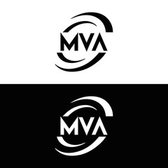 MVA logo. MVA set , M V A design. White MVA letter. MVA, M V A letter logo design. Initial letter MVA letter logo set, linked circle uppercase monogram logo. M V A letter logo vector design.	
