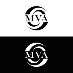 MVA logo. MVA set , M V A design. White MVA letter. MVA, M V A letter logo design. Initial letter MVA letter logo set, linked circle uppercase monogram logo. M V A letter logo vector design.	
