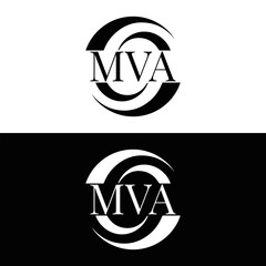 MVA logo. MVA set , M V A design. White MVA letter. MVA, M V A letter logo design. Initial letter MVA letter logo set, linked circle uppercase monogram logo. M V A letter logo vector design.	
