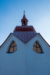 Gothic church tower and windows