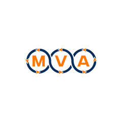MVA logo. MVA set , M V A design. White MVA letter. MVA, M V A letter logo design. Initial letter MVA letter logo set, linked circle uppercase monogram logo. M V A letter logo vector design.	
