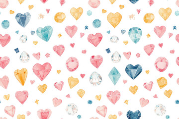 Pastel Hearts Seamless Pattern for Valentine's