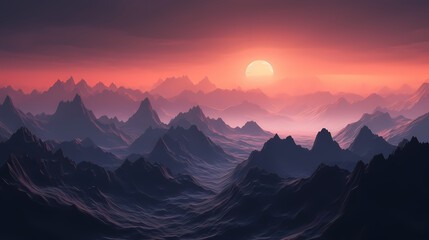 Obraz premium Majestic mountains, panoramic peaks PPT background