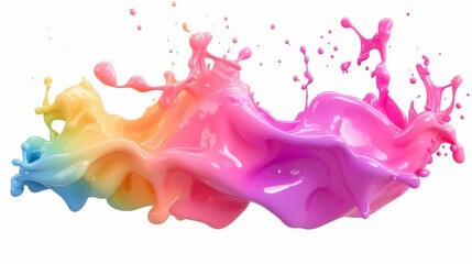 Gradient color floating liquid blob. 3d rendering image. with isolated background