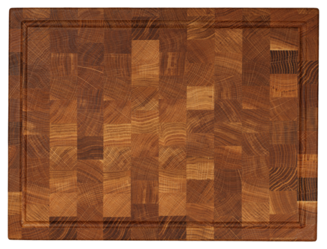Wooded butcher end grain chopping block isolated