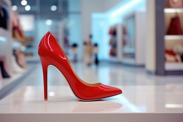 Women's shoes in the store