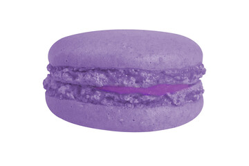 Blueberry macaron on isolated white background