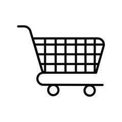 shopping card icon with white background vector stock illustration