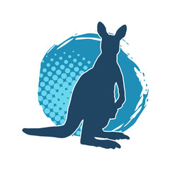 silhouette of a kangaroo animal isolated on white background