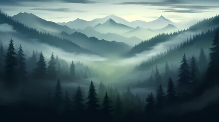 Obraz premium Majestic mountains, panoramic peaks PPT background