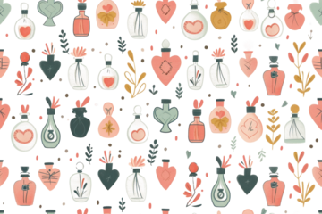 Love Pattern with Pastel Valentine Hearts
