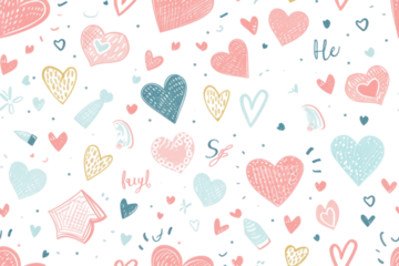 Pastel Valentine Hearts Seamless Pattern