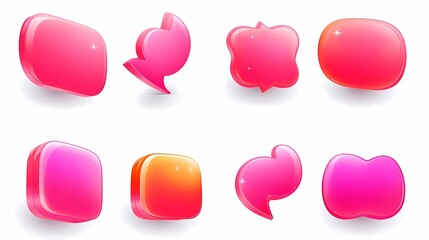 3D chat bubble icon set