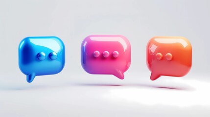 3D chat bubble icon set