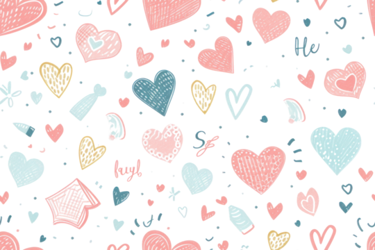 Pastel Valentine Hearts Seamless Pattern