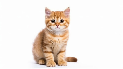 A cute ginger red, orange, orange tabby, marmalade, tiger-cat, cinnamon cat - obrazy, fototapety, plakaty