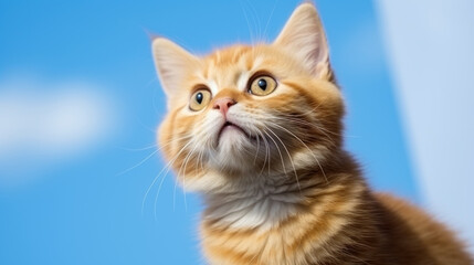 Obraz premium A cute cat peering into the distance