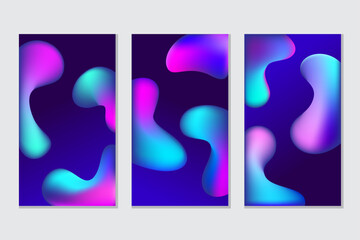 Set of abstract vector banners with gradient liquid shapes Modern design for flyer, brochure, leaflet, cover, business card, poster, web design