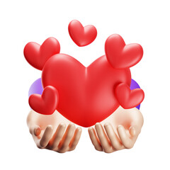 3D illustration of love care