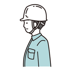 横を向く作業員イラスト
