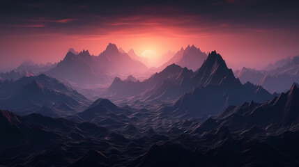 Fototapeta premium Stunning mountains, panoramic peaks PPT background