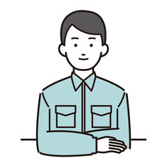 椅子に座る作業員イラスト