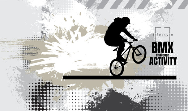 Active young person riding a bmx
